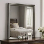 Royal Hampton Dresser Mirror, Dark Gray, Square 38 Inch Solid Wood Frame