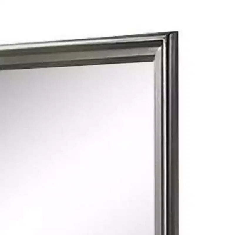 Specchio da comò Royal Hampton, grigio scuro, cornice quadrata in legno massello da 38 pollici