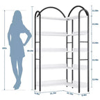 68.5'' Étagère Industrielle en Bois avec Cadre Métallique, Bibliothèque d'Angle Réversible à 5 Niveaux, Organisateur de Rangement Ouvert pour Salon, Chambre, Bureau à Domicile