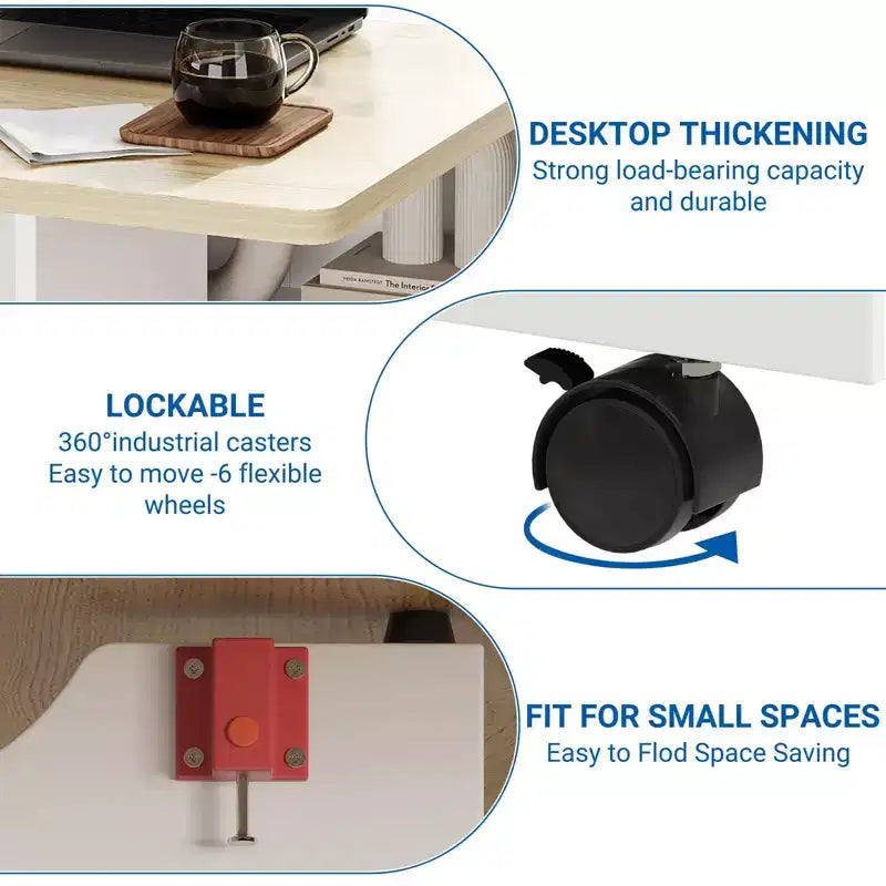 GustoWave Tavolo da Pranzo Pieghevole Salvaspazio con 2 Ripiani Portaoggetti - Estensibile, Ripiegabile Allungabile Rettangolare, Arredamento per Cucina Ufficio