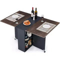 GustoWave Tavolo da Pranzo Pieghevole Salvaspazio con 2 Ripiani Portaoggetti - Estensibile, Ripiegabile Allungabile Rettangolare, Arredamento per Cucina Ufficio