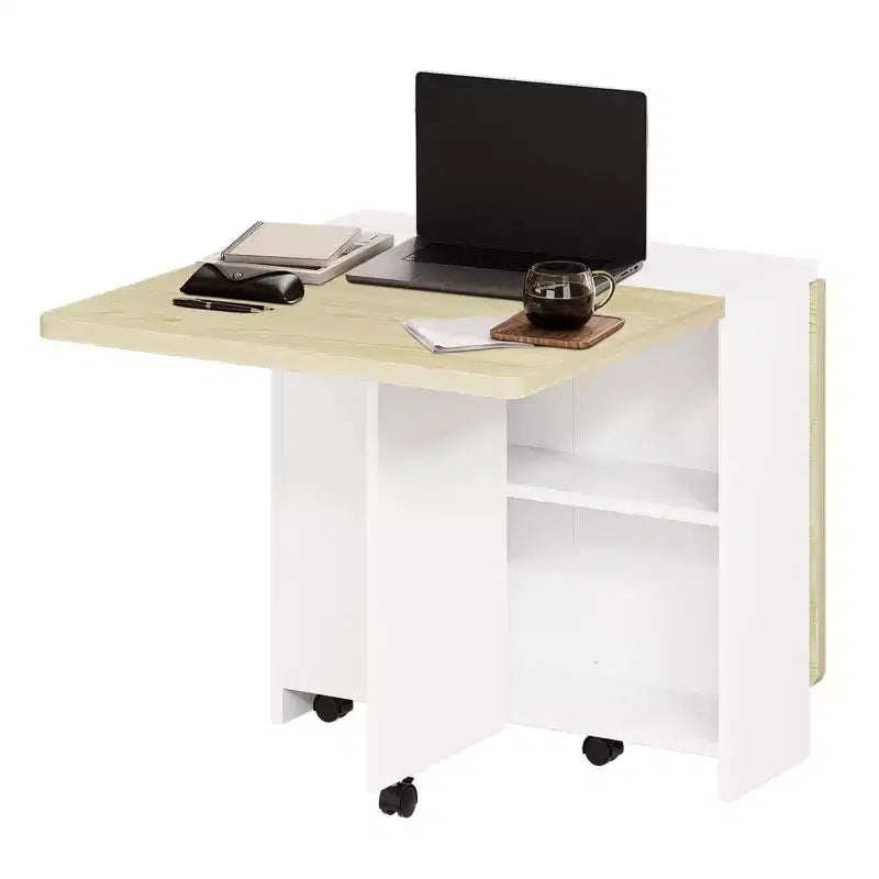 Table à manger pliante GustoWave peu encombrante avec rangement à 2 niveaux - Extensible, rectangulaire, pour la cuisine ou le bureau
