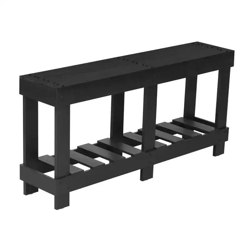 Consolle rustica con contenitore, tavolo da ingresso in legno massello di abete, tavolo vintage da corridoio con ripiano e gambe rinforzate