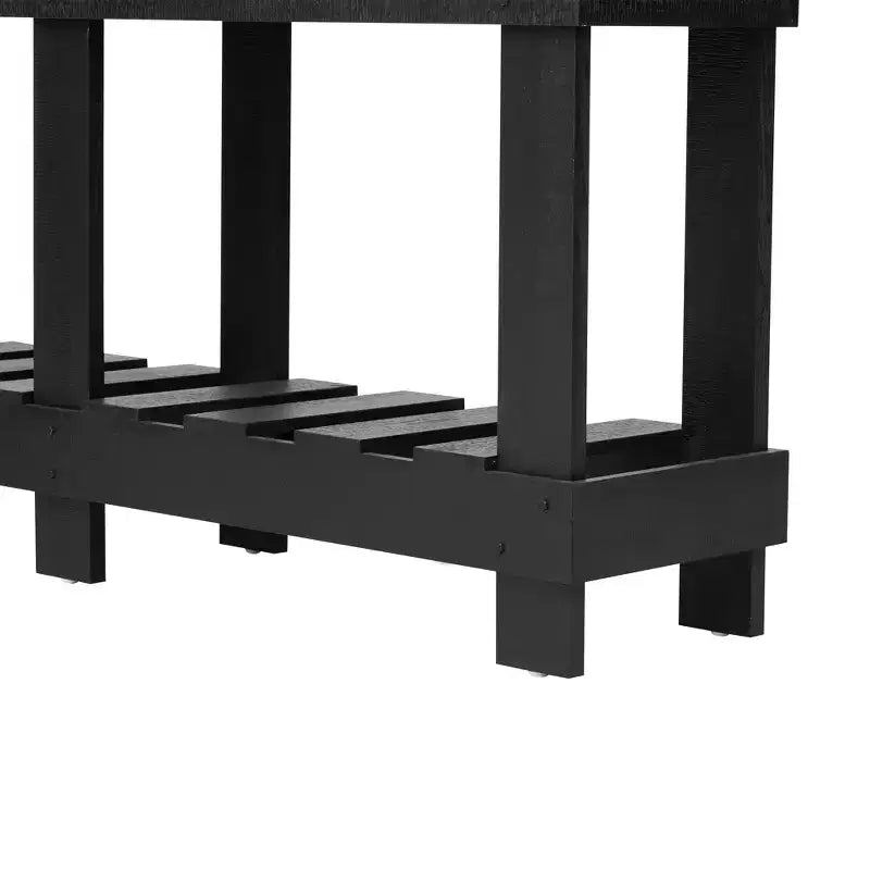 Consolle rustica con contenitore, tavolo da ingresso in legno massello di abete, tavolo vintage da corridoio con ripiano e gambe rinforzate