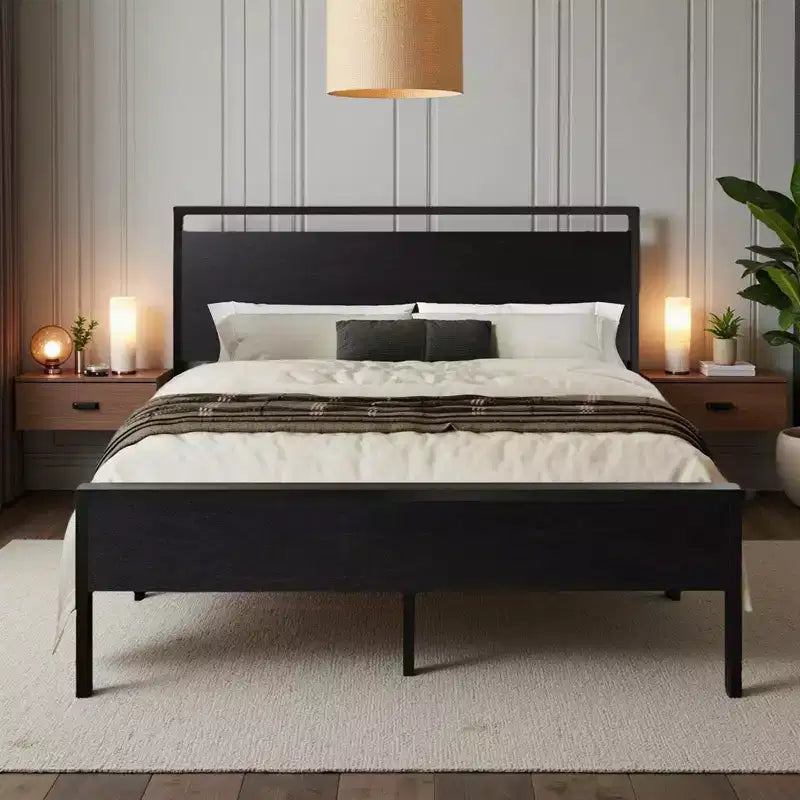 Platform Bed Frame with Headboard and Footboard Under Bed Storage No Box Spring Needed 12 Metal Slats Noise Free