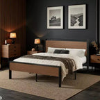 Struttura letto a piattaforma con testiera e pediera, contenitore sottostante, nessun box spring necessario, 12 doghe in metallo, silenzioso