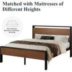 Struttura letto a piattaforma con testiera e pediera, contenitore sottostante, nessun box spring necessario, 12 doghe in metallo, silenzioso