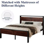 Struttura letto a piattaforma con testiera e pediera, contenitore sottostante, nessun box spring necessario, 12 doghe in metallo, silenzioso