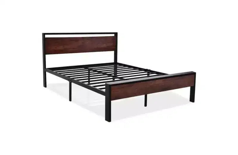 Struttura letto a piattaforma con testiera e pediera, contenitore sottostante, nessun box spring necessario, 12 doghe in metallo, silenzioso