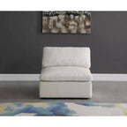 Meridian Furniture, Sedia modulare senza braccioli in velluto felpato, comfort standard