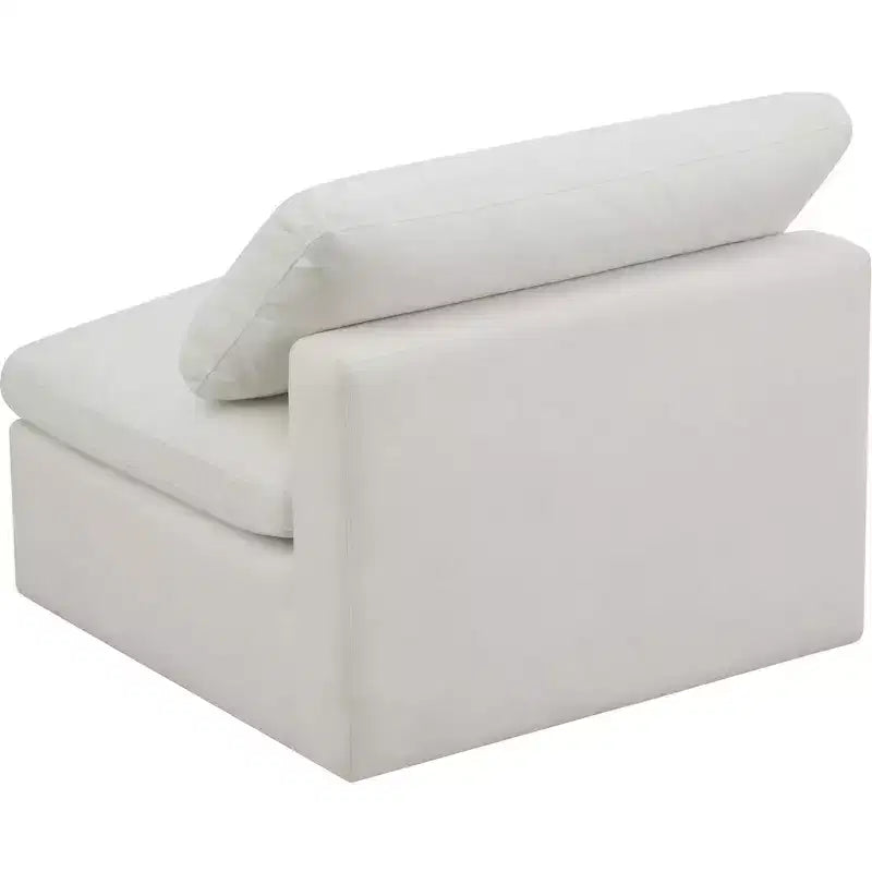 Meridian Furniture, Sedia modulare senza braccioli in velluto felpato, comfort standard