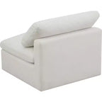 Meridian Furniture, Sedia modulare senza braccioli in velluto felpato, comfort standard