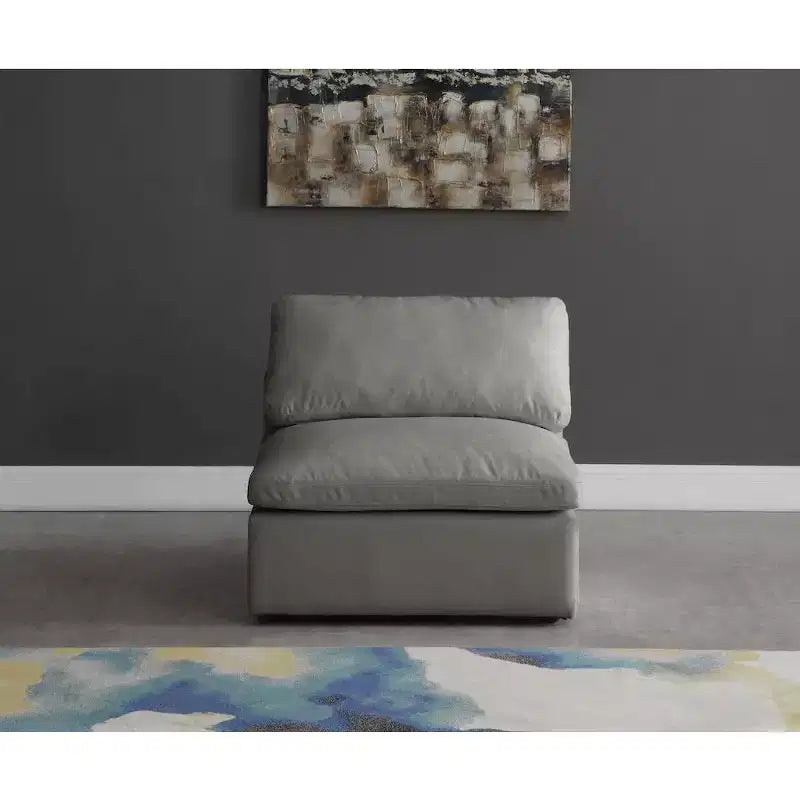 Meridian Furniture, Sedia modulare senza braccioli in velluto felpato, comfort standard
