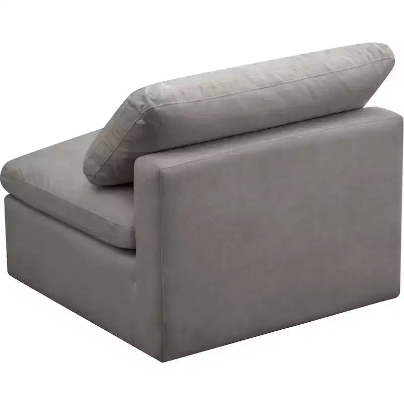 Meridian Furniture, Sedia modulare senza braccioli in velluto felpato, comfort standard