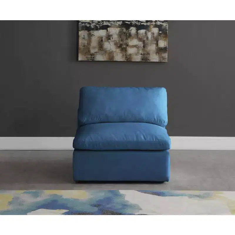 Meridian Furniture, Sedia modulare senza braccioli in velluto felpato, comfort standard
