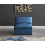 Meridian Furniture, Sedia modulare senza braccioli in velluto felpato, comfort standard