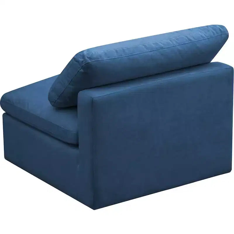 Meridian Furniture, Sedia modulare senza braccioli in velluto felpato, comfort standard