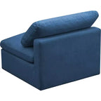 Meridian Furniture, Sedia modulare senza braccioli in velluto felpato, comfort standard