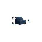Meridian Furniture, Sedia modulare senza braccioli in velluto felpato, comfort standard