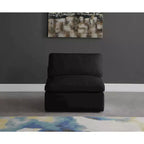 Meridian Furniture, Sedia modulare senza braccioli in velluto felpato, comfort standard