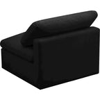 Meridian Furniture, Sedia modulare senza braccioli in velluto felpato, comfort standard