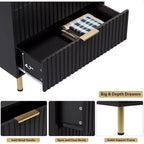 Armadio alto da camera moderno con cinque cassetti scanalati, cassettiera alta 122 cm, contenitore profondo con piano ampio, adatto per soggiorno, corridoio, nero