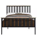 Letto matrimoniale Royal Hampton con telaio in metallo a doghe, legno MDF, marrone quercia e nero