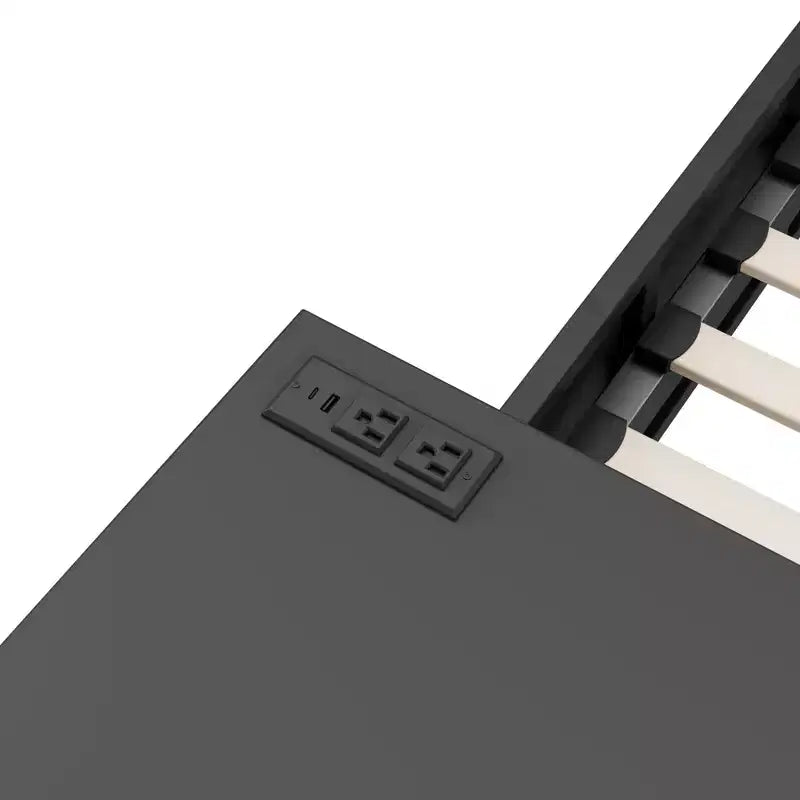 Letto a castello/matrimoniale da gaming con scrivania e testiera a LED, letto in metallo con cassetti portaoggetti per bambini e adulti, nero
