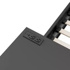 Letto a castello/matrimoniale da gaming con scrivania e testiera a LED, letto in metallo con cassetti portaoggetti per bambini e adulti, nero