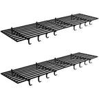 Garage Wall Shelving, 2-Pack 2x4ft, Includes Hooks, Wall Shelf Garage Organization System, Storage Rack, Floating Shelves, 200 Lbs Weight Capacity