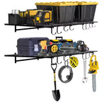 Scaffalatura da parete per garage, confezione da 2 pezzi da 60x120 cm, include ganci, sistema di organizzazione per garage, scaffale di stoccaggio, mensole sospese, capacità di carico 90 kg