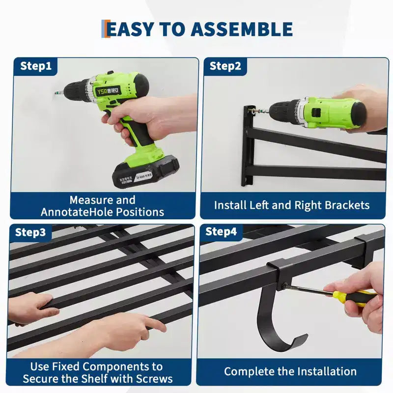 Scaffalatura da parete per garage, confezione da 2 pezzi da 60x120 cm, include ganci, sistema di organizzazione per garage, scaffale di stoccaggio, mensole sospese, capacità di carico 90 kg