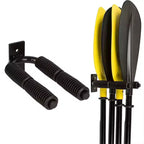 4-Paddle Rack Storage Rack, Garage Metal Oars holder with Non-scratch Grip, Hanging Hooks Wall-Mount Paddle Accessory for Kayak, SUP, Canoe Paddles