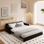 MAYEERTY Divano Letto Matrimoniale Queen da 66 Pollici, Divano Letto Convertibile 3-in-1 con Contenitore Laterale, Letto Multifunzionale in Velluto a Due Posti per Soggiorno Camera da Letto