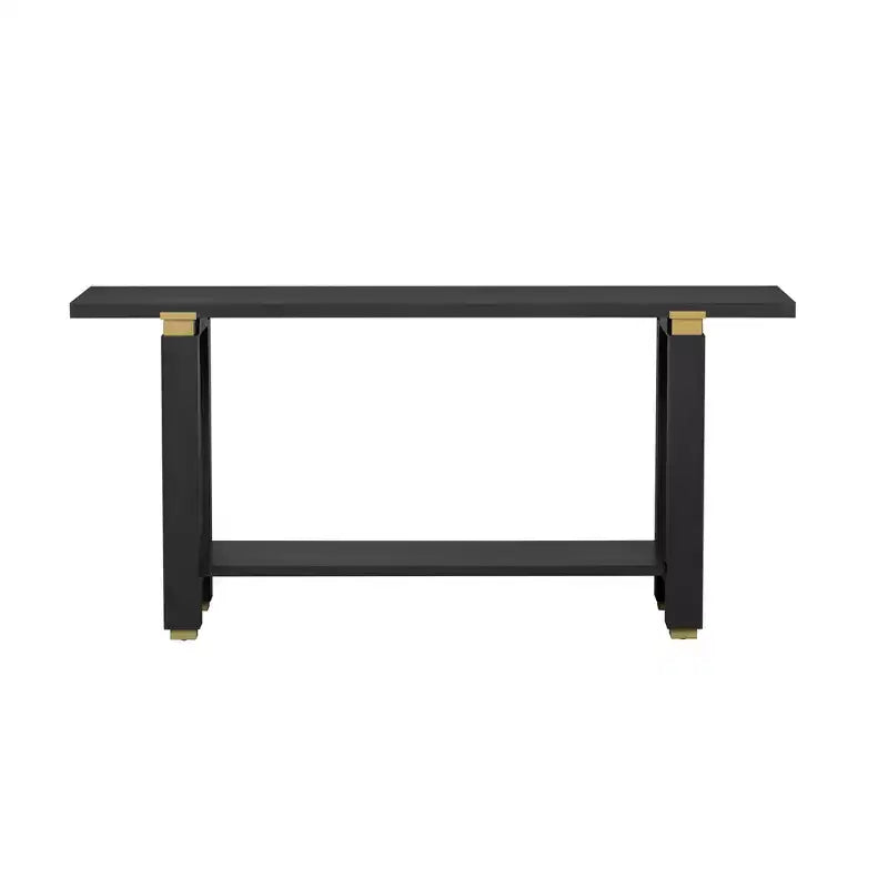 Consolle minimalista con contenitore, Tavolino da ingresso in legno con ripiano aperto, Tavolino da corridoio stile rustico