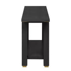 Consolle minimalista con contenitore, Tavolino da ingresso in legno con ripiano aperto, Tavolino da corridoio stile rustico