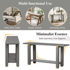 Consolle minimalista con contenitore, Tavolino da ingresso in legno con ripiano aperto, Tavolino da corridoio stile rustico