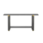Consolle minimalista con contenitore, Tavolino da ingresso in legno con ripiano aperto, Tavolino da corridoio stile rustico