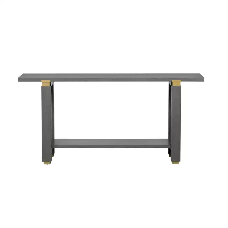 Consolle minimalista con contenitore, Tavolino da ingresso in legno con ripiano aperto, Tavolino da corridoio stile rustico