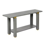 Consolle minimalista con contenitore, Tavolino da ingresso in legno con ripiano aperto, Tavolino da corridoio stile rustico