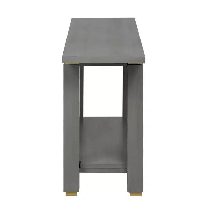 Consolle minimalista con contenitore, Tavolino da ingresso in legno con ripiano aperto, Tavolino da corridoio stile rustico