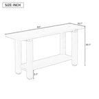 Consolle minimalista con contenitore, Tavolino da ingresso in legno con ripiano aperto, Tavolino da corridoio stile rustico