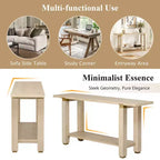 Consolle minimalista con contenitore, Tavolino da ingresso in legno con ripiano aperto, Tavolino da corridoio stile rustico