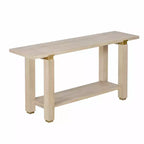 Consolle minimalista con contenitore, Tavolino da ingresso in legno con ripiano aperto, Tavolino da corridoio stile rustico