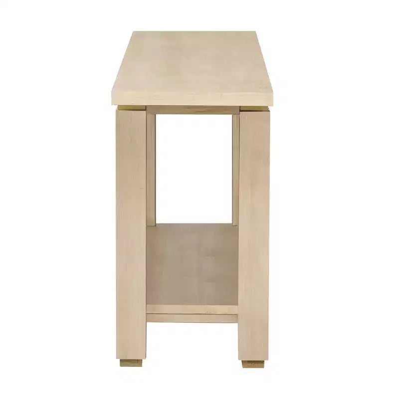 Consolle minimalista con contenitore, Tavolino da ingresso in legno con ripiano aperto, Tavolino da corridoio stile rustico