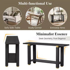 Consolle minimalista con contenitore, Tavolino da ingresso in legno con ripiano aperto, Tavolino da corridoio stile rustico