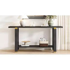 Consolle minimalista con contenitore, Tavolino da ingresso in legno con ripiano aperto, Tavolino da corridoio stile rustico