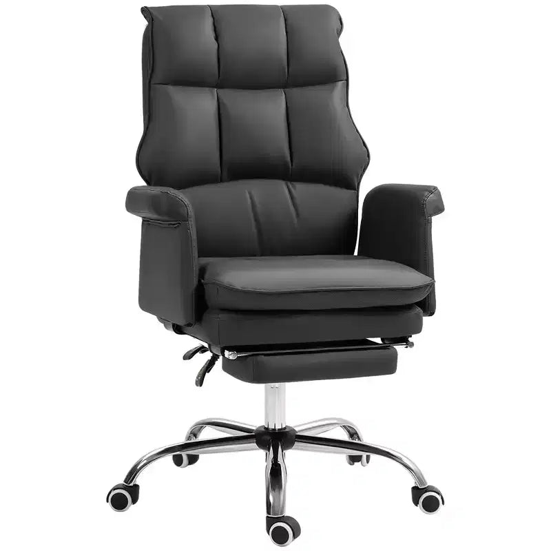 PU Leather Executive Office Chair, Ergonomic and Reclining Office Desk Chair with Footrest