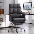 Sedia da ufficio direzionale in pelle PU, sedia da scrivania ergonomica e reclinabile con poggiapiedi