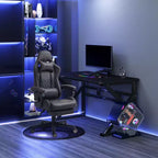Sedia da gaming da corsa in pelle PU Diamond, sedia da ufficio da gamer con schienale alto girevole reclinabile con poggiapiedi, supporto lombare, altezza regolabile